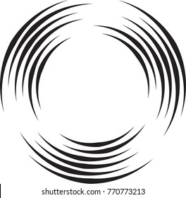  Lines in Circle Form . Spiral Vector Illustration .Technology round Logo . Design element . Abstract Geometric shape . Striped border frame for image