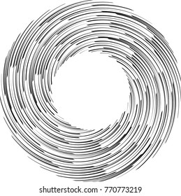 Lines in Circle Form . Spiral Vector Illustration .Technology round Logo . Design element . Abstract Geometric shape . Striped border frame for image