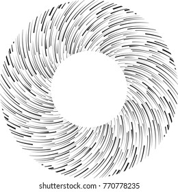  Lines in Circle Form . Spiral Vector Illustration .Technology round Logo . Design element . Abstract Geometric shape . Striped border frame for image