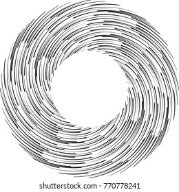  Lines in Circle Form . Spiral Vector Illustration .Technology round Logo . Design element . Abstract Geometric shape . Striped border frame for image