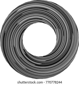  Lines in Circle Form . Spiral Vector Illustration .Technology round Logo . Design element . Abstract Geometric shape . Striped border frame for image