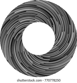  Lines in Circle Form . Spiral Vector Illustration .Technology round Logo . Design element . Abstract Geometric shape . Striped border frame for image