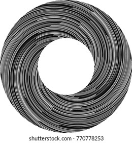  Lines in Circle Form . Spiral Vector Illustration .Technology round Logo . Design element . Abstract Geometric shape . Striped border frame for image
