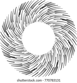  Lines in Circle Form . Spiral Vector Illustration .Technology round Logo . Design element . Abstract Geometric shape . Striped border frame for image