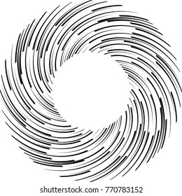  Lines in Circle Form . Spiral Vector Illustration .Technology round Logo . Design element . Abstract Geometric shape . Striped border frame for image