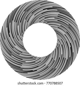  Lines in Circle Form . Spiral Vector Illustration .Technology round Logo . Design element . Abstract Geometric shape . Striped border frame for image