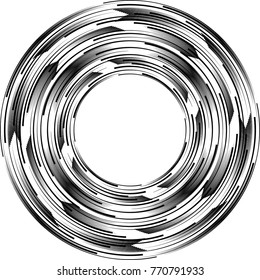  Lines in Circle Form . Spiral Vector Illustration .Technology round Logo . Design element . Abstract Geometric shape . Striped border frame for image
