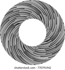  Lines in Circle Form . Spiral Vector Illustration .Technology round Logo . Design element . Abstract Geometric shape . Striped border frame for image