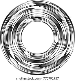  Lines in Circle Form . Spiral Vector Illustration .Technology round Logo . Design element . Abstract Geometric shape . Striped border frame for image
