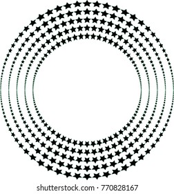  Lines in Circle Form . Spiral Vector Illustration .Technology round Logo . Design element . Abstract Geometric shape . Striped star border frame for image