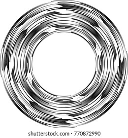  Lines in Circle Form . Spiral Vector Illustration .Technology round Logo . Design element . Abstract Geometric shape . Striped border frame for image
