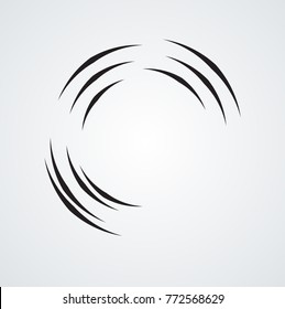  Lines in Circle Form . Spiral Vector Illustration .Technology round Logo . Design element . Abstract Geometric shape .