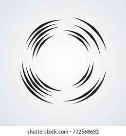  Lines in Circle Form . Spiral Vector Illustration .Technology round Logo . Design element . Abstract Geometric shape .