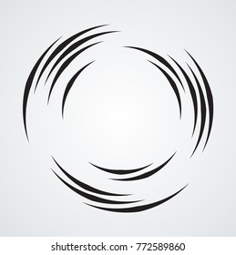  Lines in Circle Form . Spiral Vector Illustration .Technology round Logo . Design element . Abstract Geometric shape .