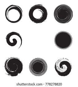  Lines in Circle Form . Spiral Vector Illustration .Technology round Logo . Design element . Abstract Geometric shape .