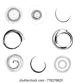  Lines in Circle Form . Spiral Vector Illustration .Technology round Logo . Design element . Abstract Geometric shape .
