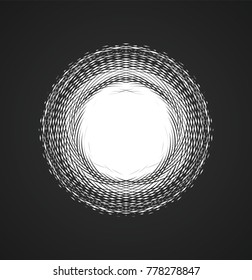  Lines in Circle Form . Spiral Vector Illustration .Technology round Logo . Design element . Abstract Geometric shape .