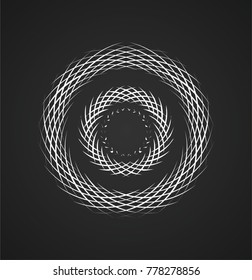 Lines in Circle Form . Spiral Vector Illustration .Technology round Logo . Design element . Abstract Geometric shape .