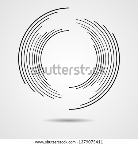  Lines in Circle Form . Spiral Vector Illustration .Technology round Logo . Design element . Abstract Geometric shape .