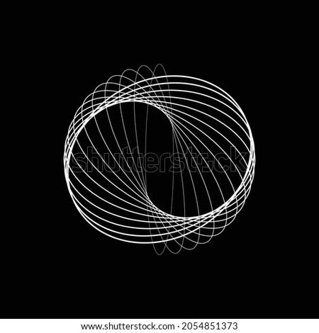 Lines in Circle Form . Spiral Vector Illustration .Technology round. Wave Logo . Design element . Abstract Geometric shape . Twisted ellipses logo design .
