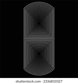 Lines in Circle Form .Square Vector Illustration .Technology round  Logo . Design element . Abstract Geometric shape .