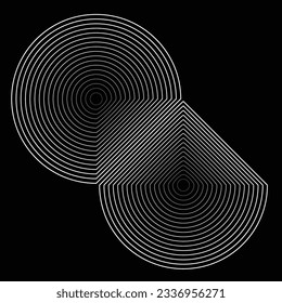 Lines in Circle Form .Square Vector Illustration .Technology round Logo . Design element . Abstract Geometric shape .