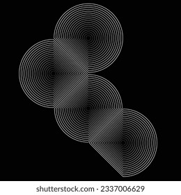 Lines in Circle Form .Square Vector Illustration .Technology round Logo . Design element . Abstract Geometric shape .