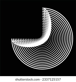 Lines in Circle Form .Square Vector Illustration .Technology round Logo . Design element . Abstract Geometric shape .