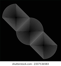 Lines in Circle Form .Square Vector Illustration .Technology round Logo . Design element . Abstract Geometric shape .