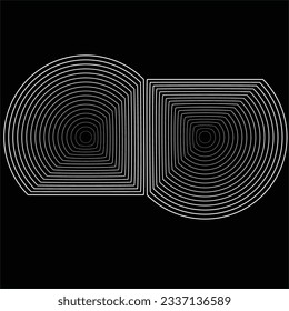 Lines in Circle Form .Square Vector Illustration .Technology round Logo . Design element . Abstract Geometric shape .