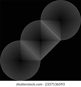 Lines in Circle Form .Square Vector Illustration .Technology round Logo . Design element . Abstract Geometric shape .
