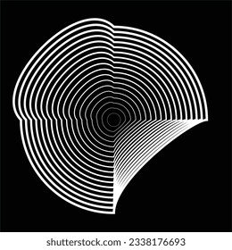 Lines in Circle Form .Square Vector Illustration .Technology round Logo . Design element . Abstract Geometric shape .