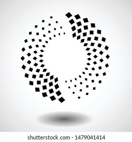 Lines in Circle Form . Vector Illustration .Technology round Logo . Design element . Abstract Geometric shape .