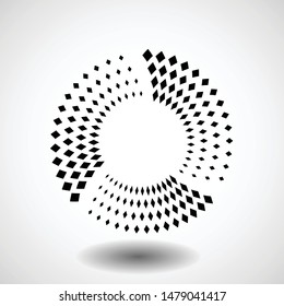 Lines in Circle Form . Vector Illustration .Technology round Logo . Design element . Abstract Geometric shape .