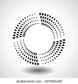 Lines in Circle Form . Vector Illustration .Technology round Logo . Design element . Abstract Geometric shape .