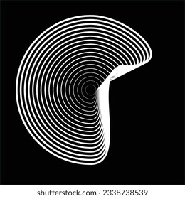 Lines in Circle Form .Vector Illustration .Technology round. Wave Logo . Design element . Abstract Geometric shape .