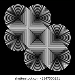 Lines in Circle Form . Vector Illustration .Technology round Logo . Design element . Abstract Geometric shape .