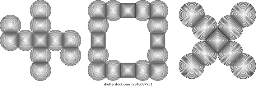 Lines in Circle Form . Vector Illustration .Technology round Logo . Design element . Abstract Geometric shape .