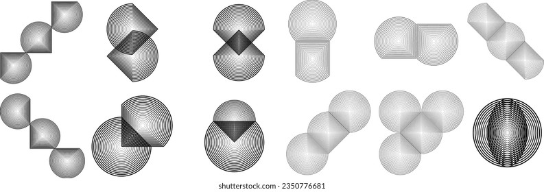 Lines in Circle Form . Vector Illustration .Technology round. Wave Logo . Design element . Abstract Geometric shape .