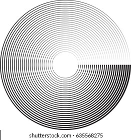  Lines in Circle Form . Vector Illustration .Technology Logo . Round geometric design element.