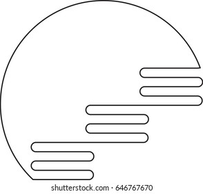  Lines in Circle Form . Vector Illustration .Technology round Logo . Design element . Abstract Geometric shape .