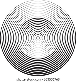 Lines in Circle Form . Vector Illustration .Technology round Logo . Design element . Abstract Geometric shape .