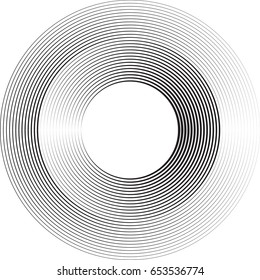 Lines in Circle Form . Vector Illustration .Technology round Logo . Design element . Abstract Geometric shape .