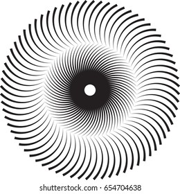 Lines in Circle Form . Vector Illustration .Technology round Logo . Design element . Abstract Geometric shape .