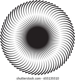  Lines in Circle Form . Vector Illustration .Technology round Logo . Design element . Abstract Geometric shape .