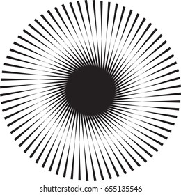  Lines in Circle Form . Vector Illustration .Technology round Logo . Design element . Abstract Geometric shape .