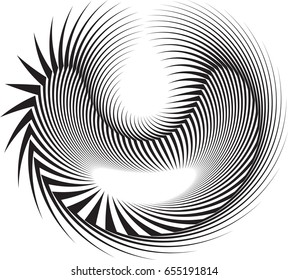  Lines in Circle Form . Vector Illustration .Technology round Logo . Design element . Abstract Geometric shape .