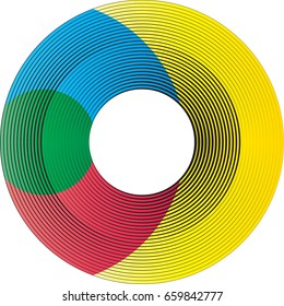  Lines in Circle Form . Vector Illustration .Technology Logo . Round geometric design element.