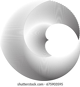 Lines in Circle Form . Vector Illustration .Technology round Logo . Design element . Abstract Geometric shape .