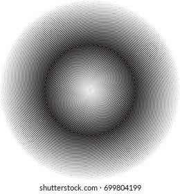 Lines in Circle Form . Vector Illustration .Technology round Logo . Design element . Abstract Geometric shape . Trendy Spiral Gradient Texture